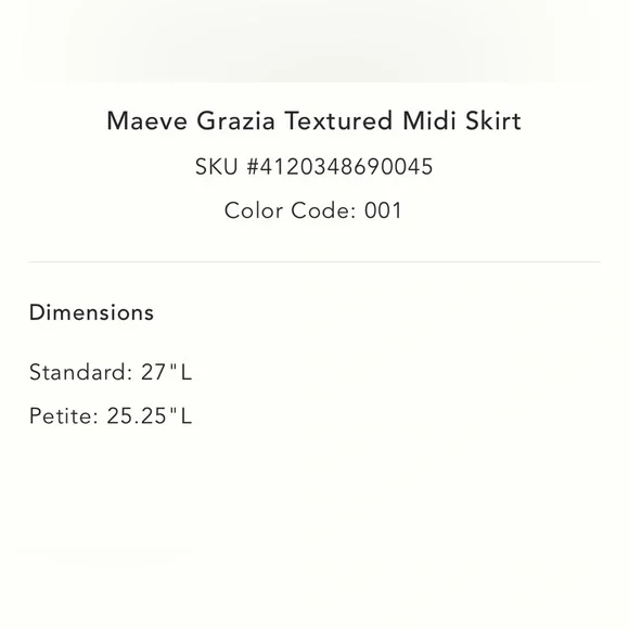NWT Maeve x Anthropologie Grazie Textured Midi Skirt